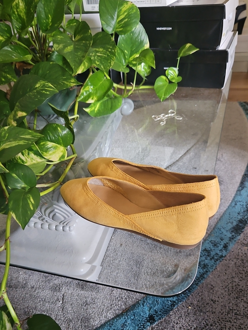 Lucky Brand Mustard Yellow Suede Ballet Flats